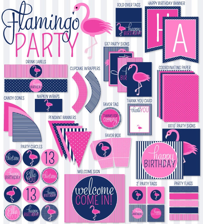 Flamingo PRINTABLE Party by Love The Day Il_570xn