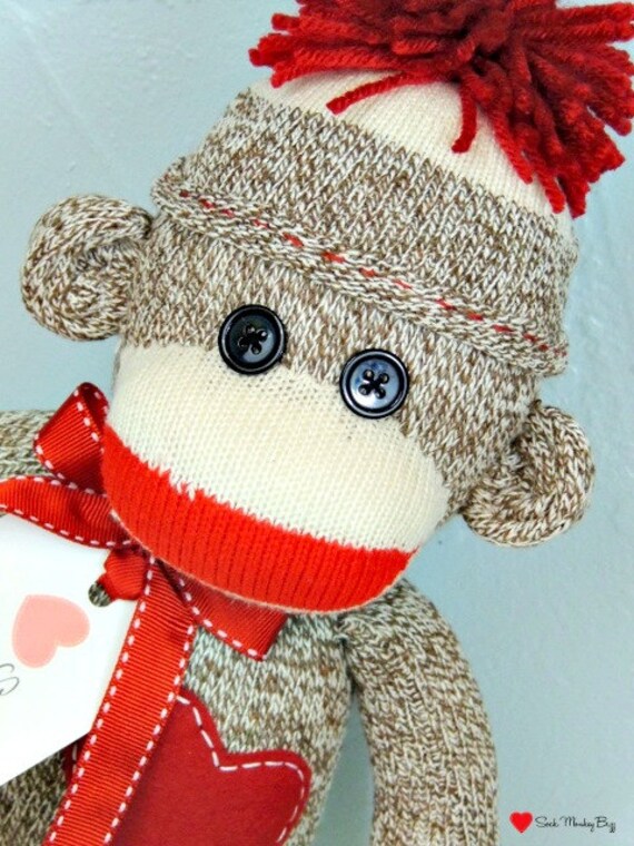 valentine's day sock monkey