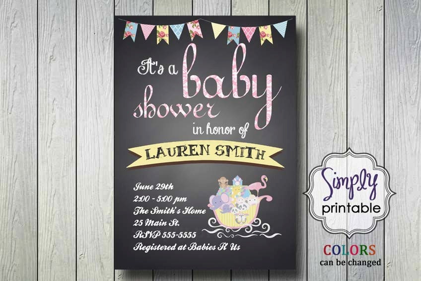 Noah's Ark Baby Shower Invite Il_570xn