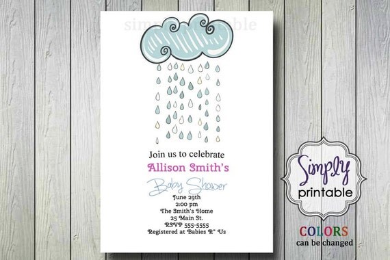 Baby Shower Invite with Rain Cloud Il_570xn