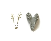 Minimal Reindeer Stamp - Christmas Holiday Rubber Stamp - Cling Rubber Stamp - creatiate