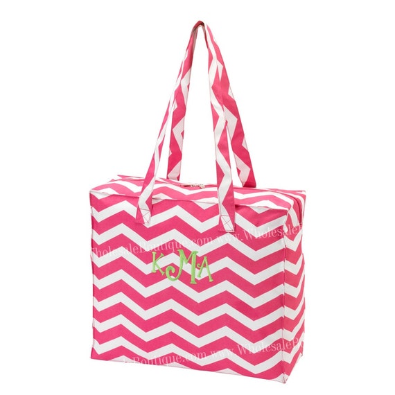 ONE Pink Chevron Personalized tote bag. Bridesmaid Gift. Perfect bag ...