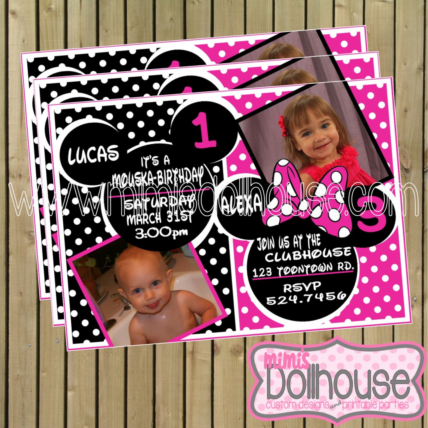 Mickey Mouse Invitation- Minnie Mouse Printable Invitation- Birthday Invitation- JPEG/PDF Il_570xn