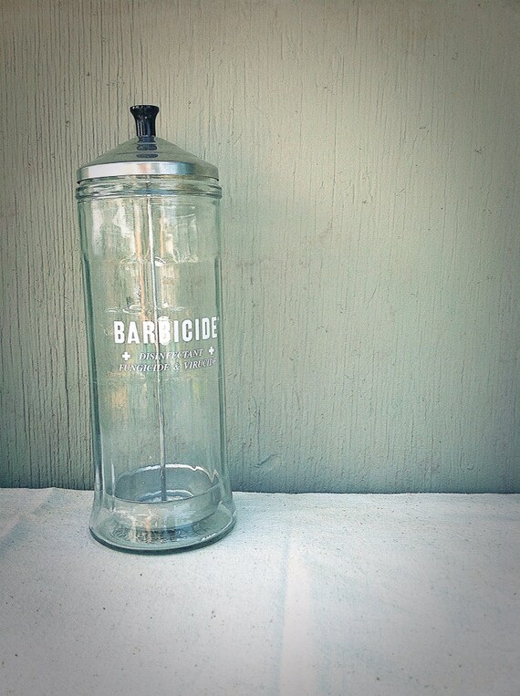 Barber Jar Barbicide Comb Jar Industrial by GodSaveStrawberryJam