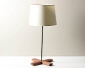 X Base Lamp- Walnut Base, Skinny Modern Table Lamp, Table Lamp, Modern Lighting, Living Room Lamp - WorleysLighting