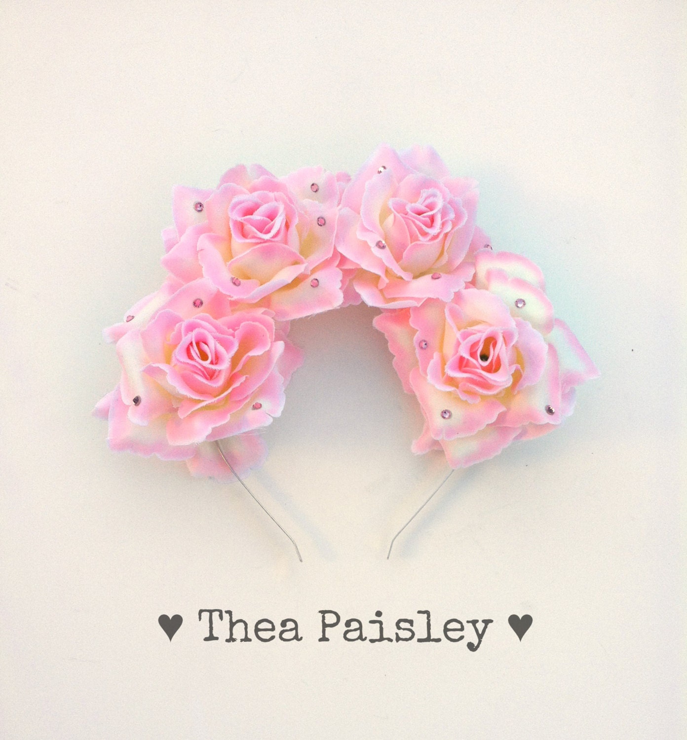 Items similar to Rose Flower crown Classic Pastel Pink Flower Halo