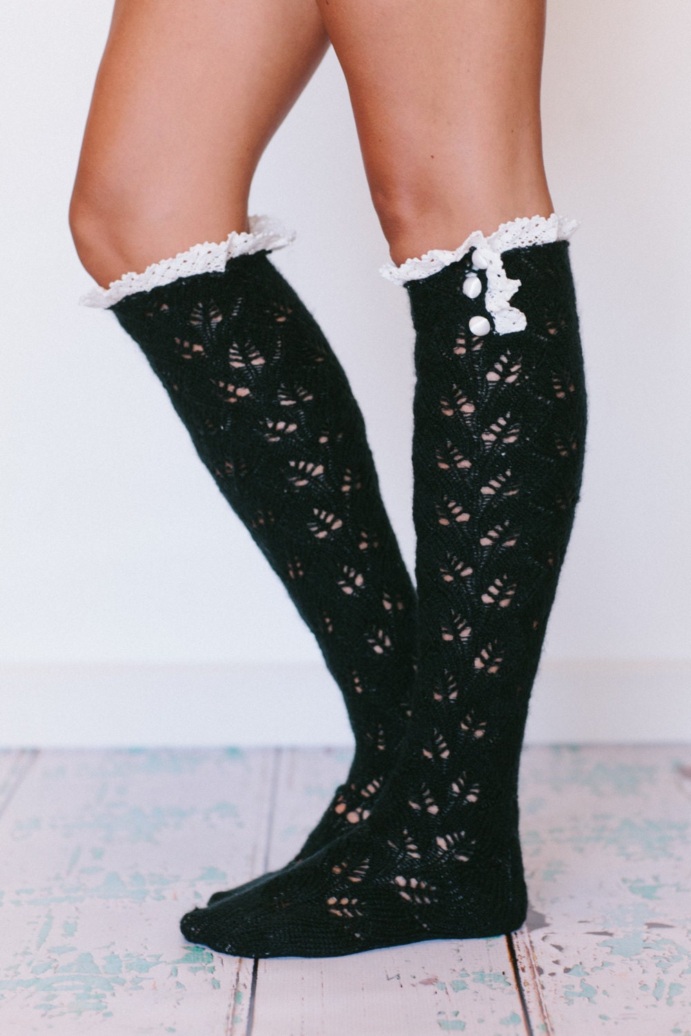 lace boot socks