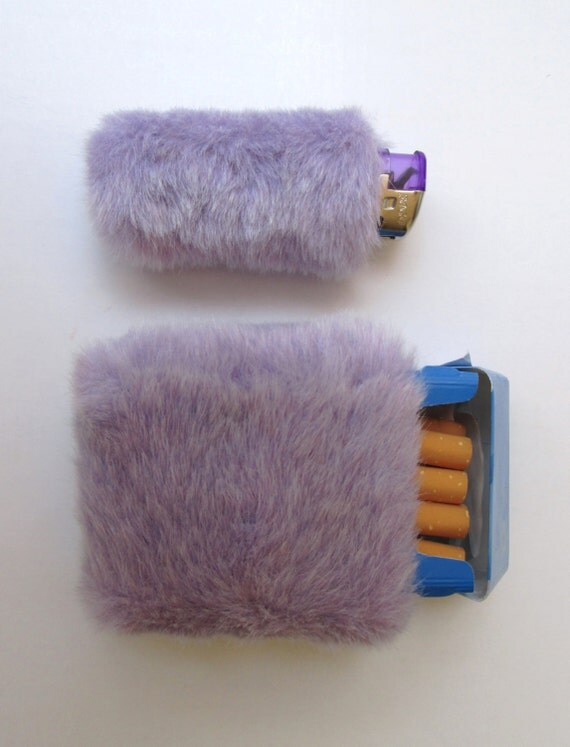 Clueless Furry Cigarette Case and Bic Lighter Cover by Kerenika