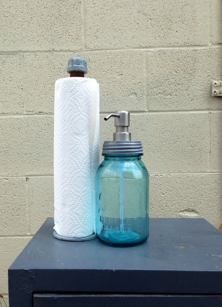 Mason Jar Soap Dispenser Quart by VanVintageDesign on Etsy