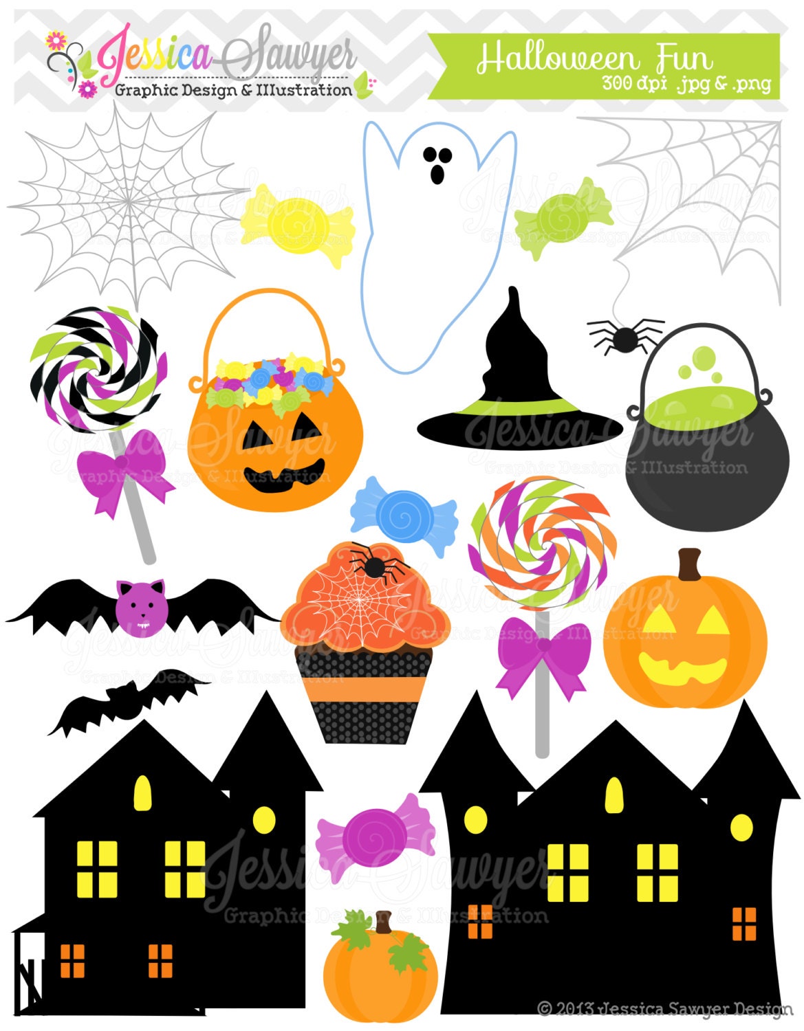 INSTANT DOWNLOAD, halloween fun clipart, trick or treat clip art, for commercial use, personal use, invitations, digital scrapbooking Il_570xn