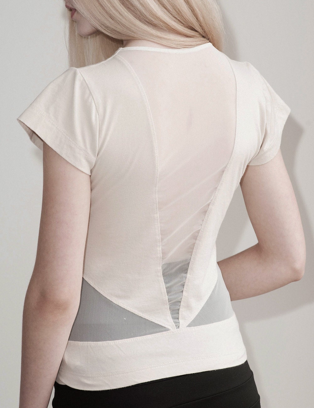 mesh cut out shirt