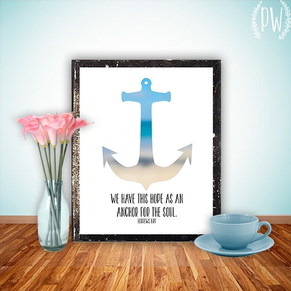 Bible verse anchor wall art print printable for by PrintableWisdom