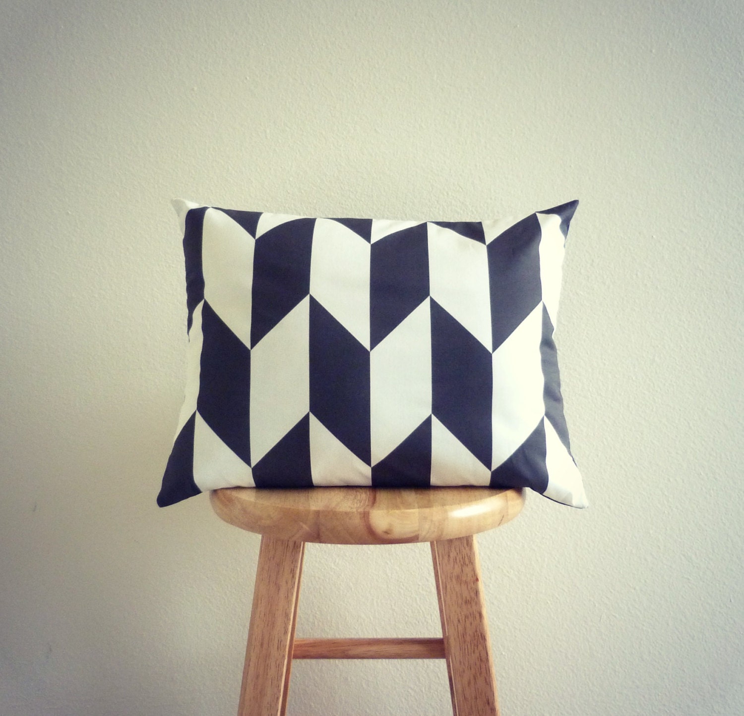 Black and White Herringbone Pillow Cover - Geometric Cushion Cover - GeometricElectric