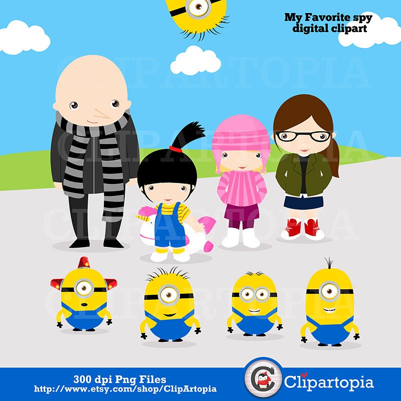 My Favorite Spy Digital Clipart / My Favorite Villains Clip Art for Personal and Commercial use/ Instant Download Il_570xn