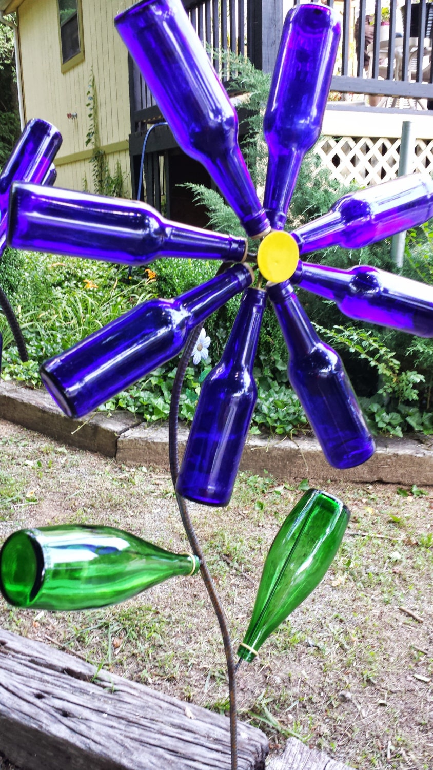 bottle glass garden bottles repurposed wine yard decor diy tree upcycle decoration trees