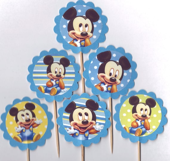 Baby Mickey Mouse Cupcake Toppers Birthday by TopperoftheWorld