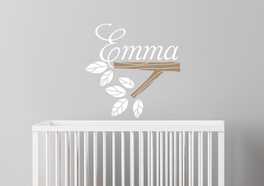 Wall Decal Custom Name - baby girl nursery decal, personalized girls name - CherryWalls
