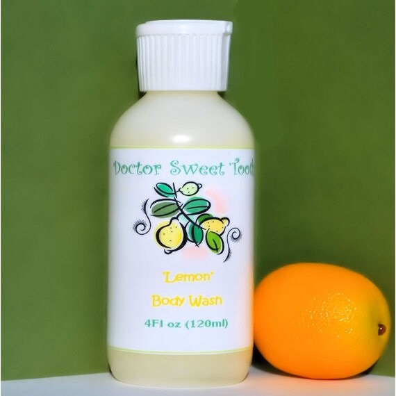 Lemon Essential Oil Body Wash 4oz by doctorsweettooth on Etsy