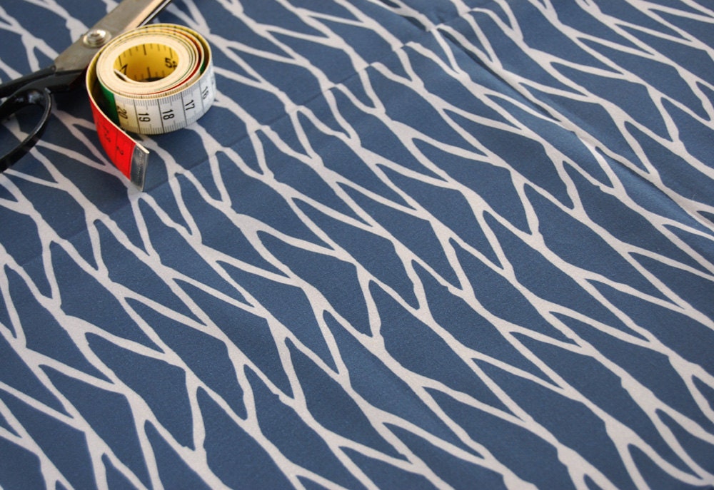 Quilting Cotton Fabric - Triangle - Navy