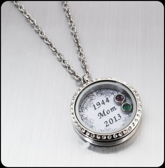 Personalized Memory Locket Birthstone by BlackberryDesigns on Etsy