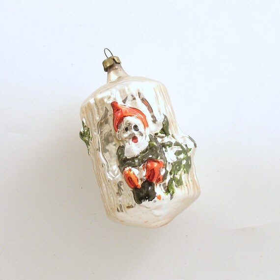 vintage glass christmas ornament gnome with tree by efinegifts vintage glass christmas ornament gnome with tree by efinegifts