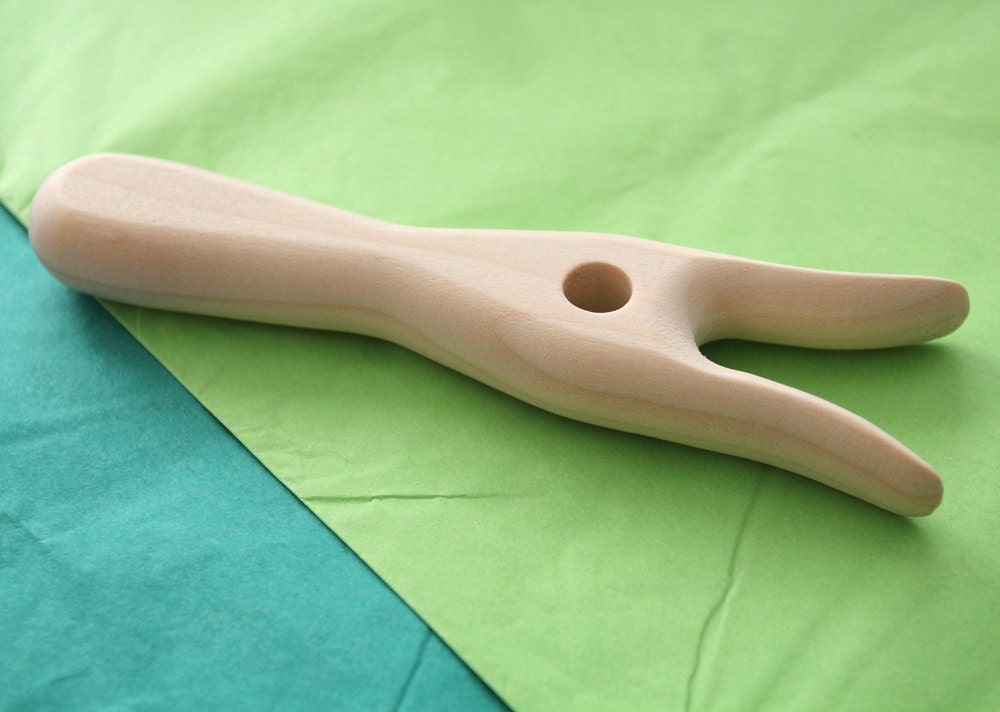 Hand-made wooden lucet -knitting fork-