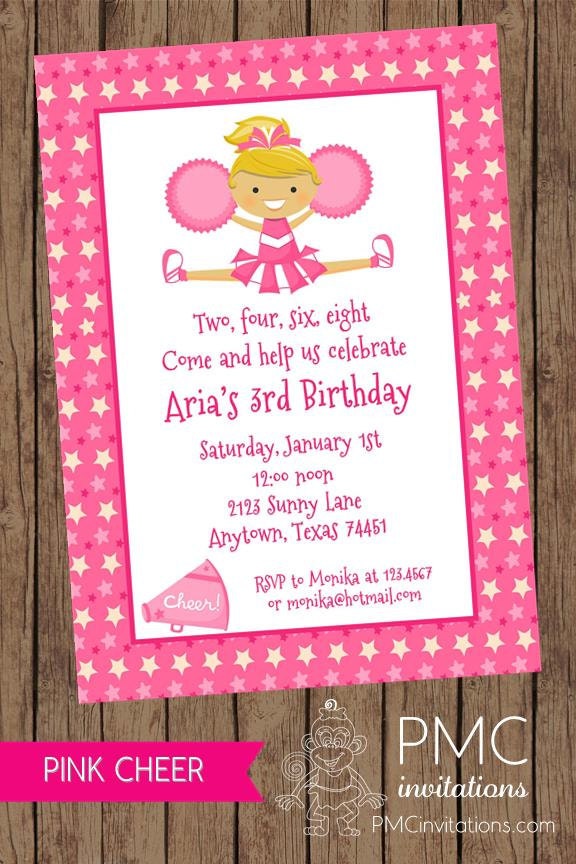 Pink Cheer Birthday Invitations Il_570xn