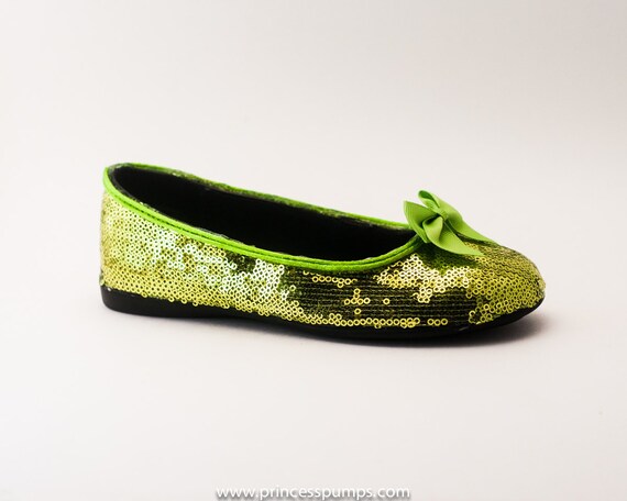 Lime Green Sequin Shoes for Your Little Girl by princesspumps