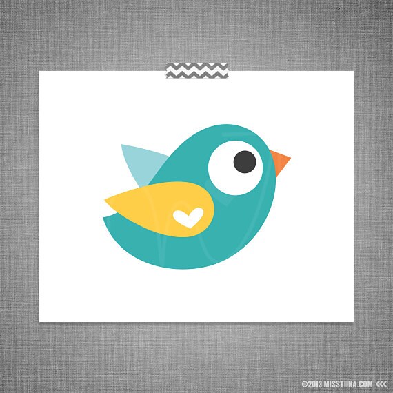 Bird DIY Printable Digital Wall Art 5x7 8x10 11x14 by MissTiina