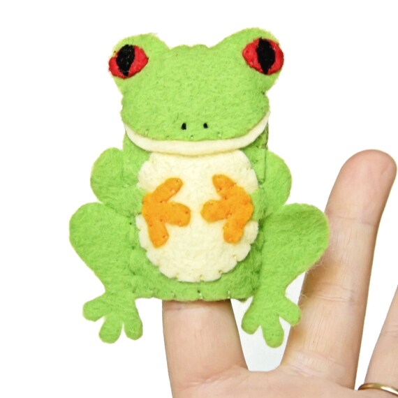 Items similar to Tree Frog Handmade Felt Finger Puppet on Etsy