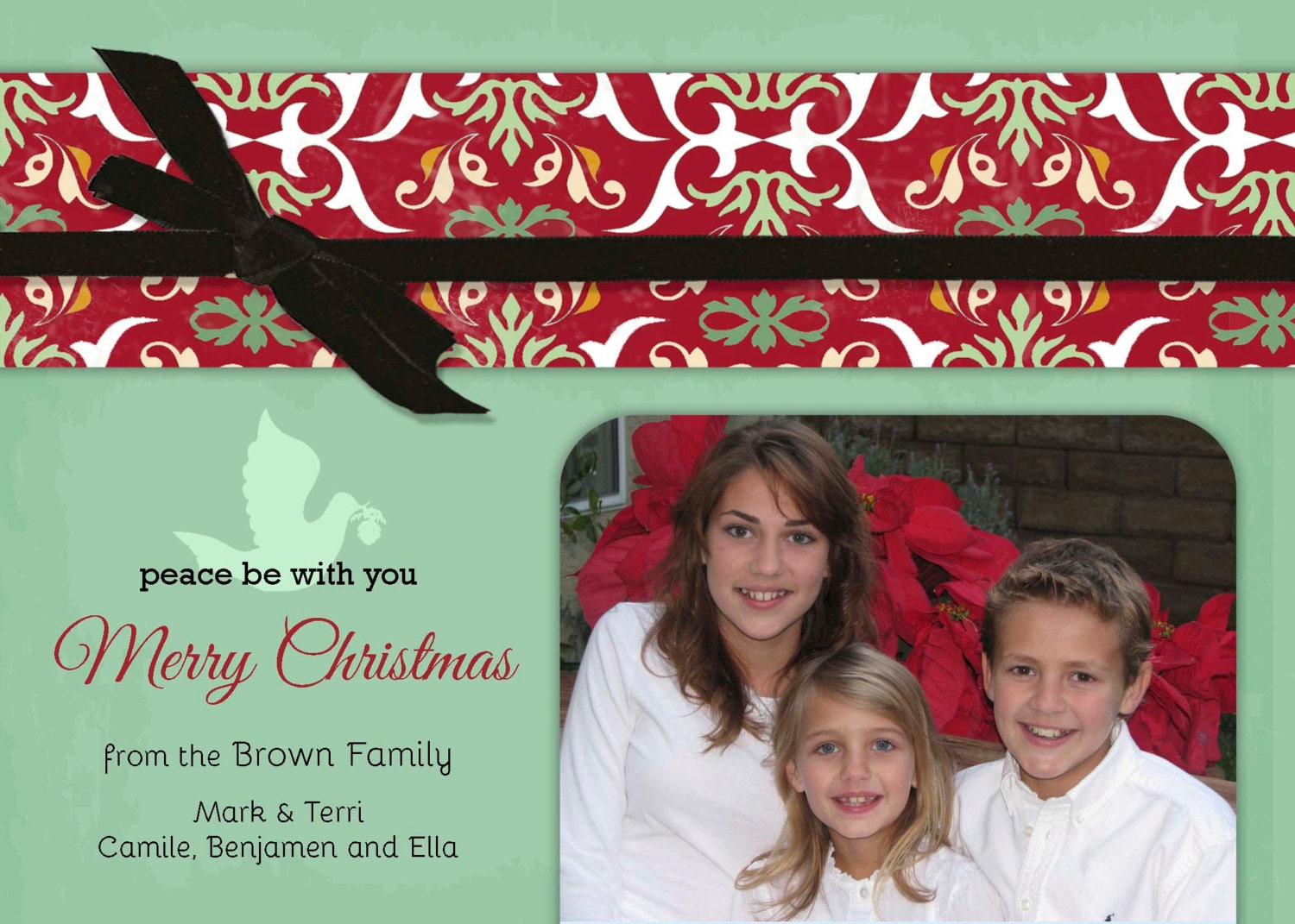 Damask Dove Holiday Photo Card Il_570xn