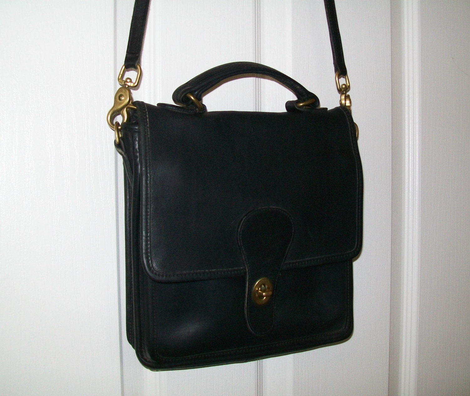 SALE - Vintage Coach handbag, leather, black, shoulder bag, Coach ...