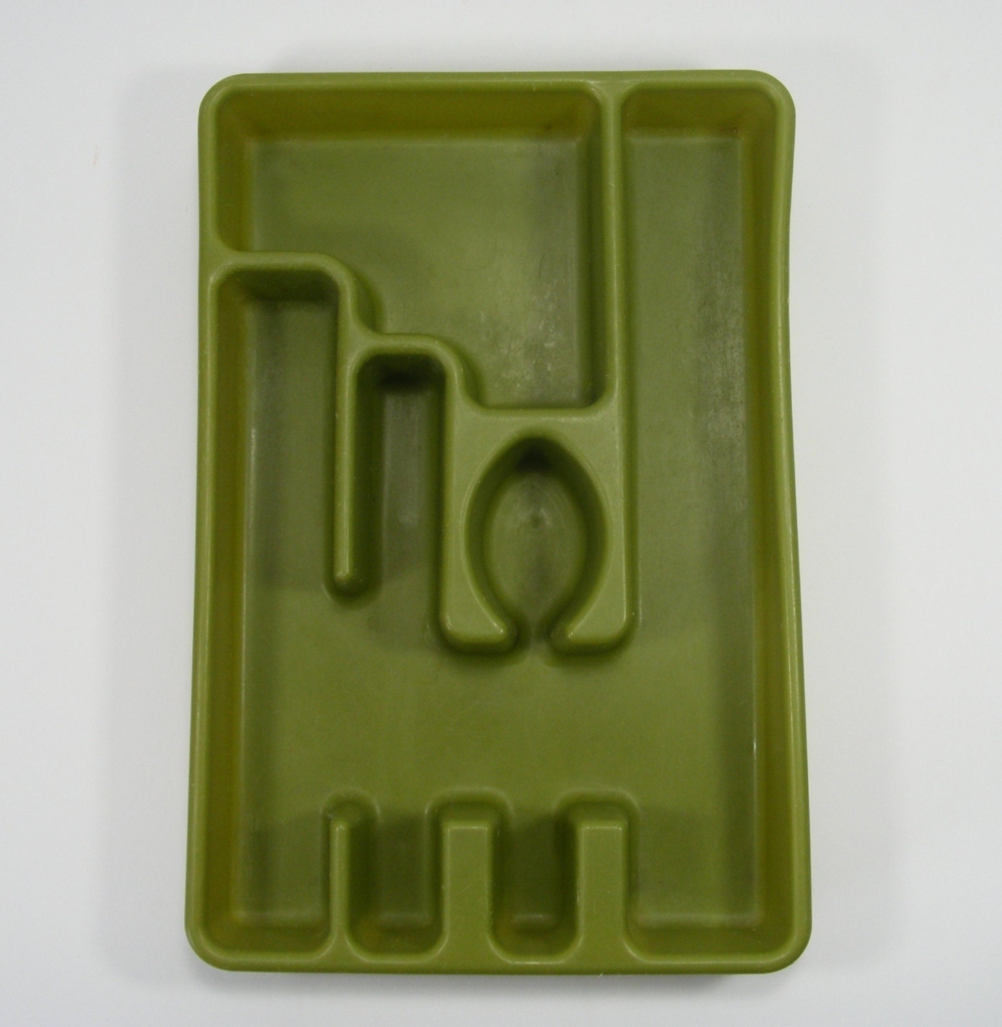 Rubbermaid Cutlery Tray Drawer Organizer Flatware Tray Avocado Green