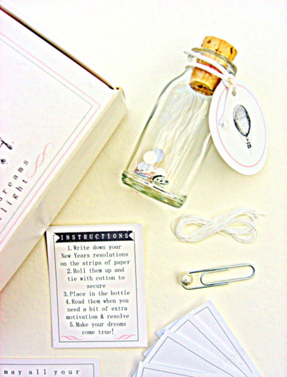 New years resolution kit party favors message in a by SepiaSmiles