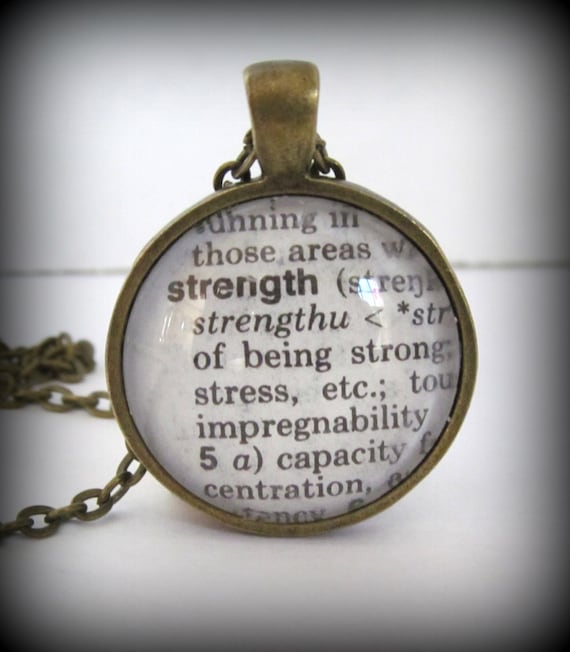 STRENGTH Definition Necklace Dictionary by JewelrybyJakemi on Etsy