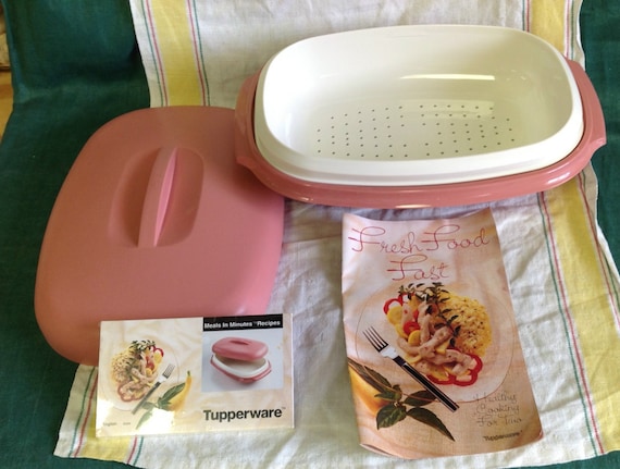 Vintage Tupperware Rose 3 Piece Micro Steamer by brightdaisydays
