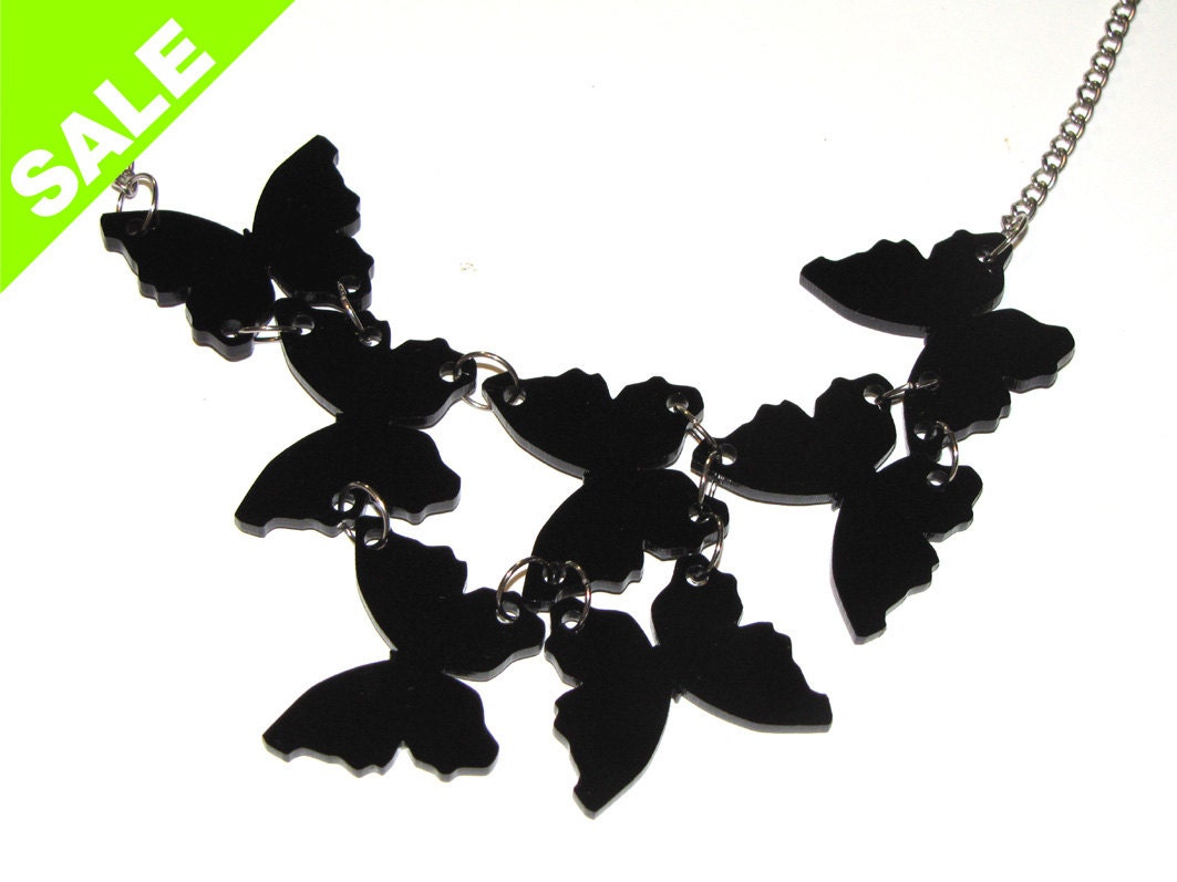 Black BUTTERFLIES Necklace
