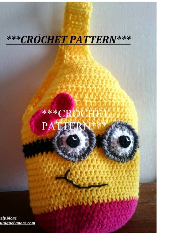 CROCHET PATTERN for boy or girl Minion Purse CROCHET Pattern Instant Download