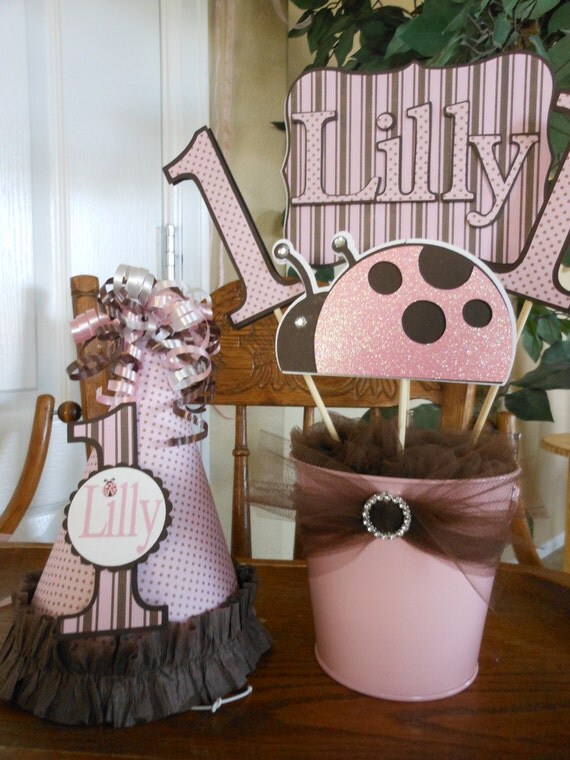 Save 15%-Ultimate Birthday Party Package - Ladybug Pink and Brown Il_570xn