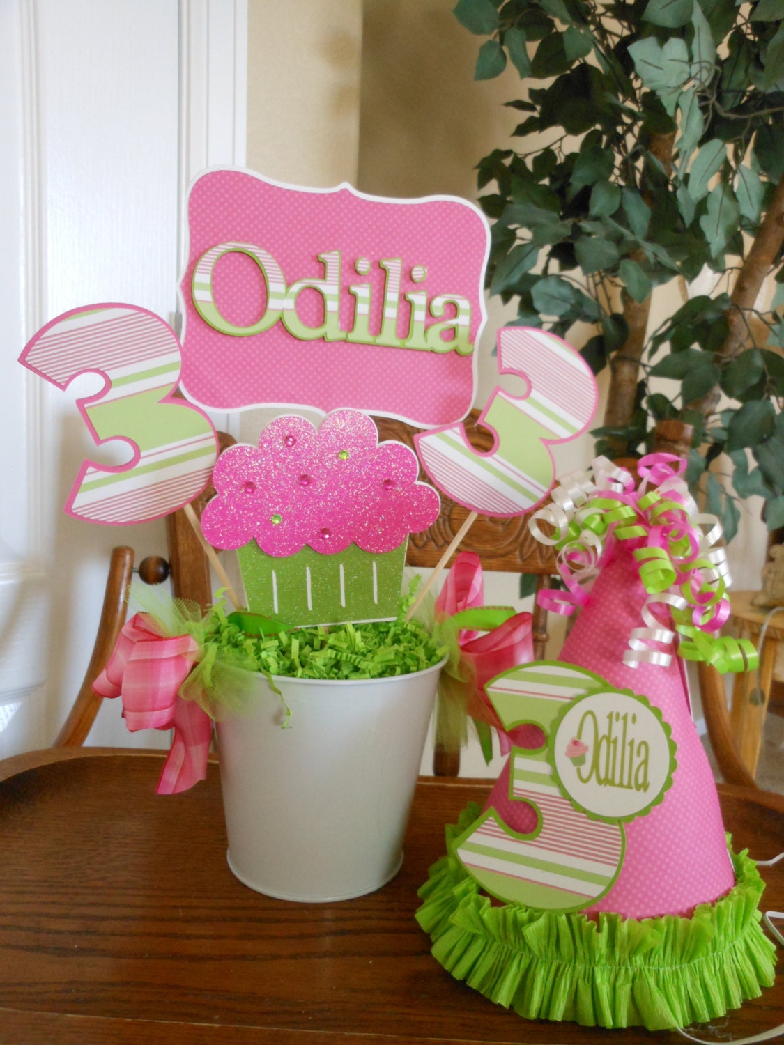 Lime Green and Pink Cupcake Ultimate Party Package Il_570xn