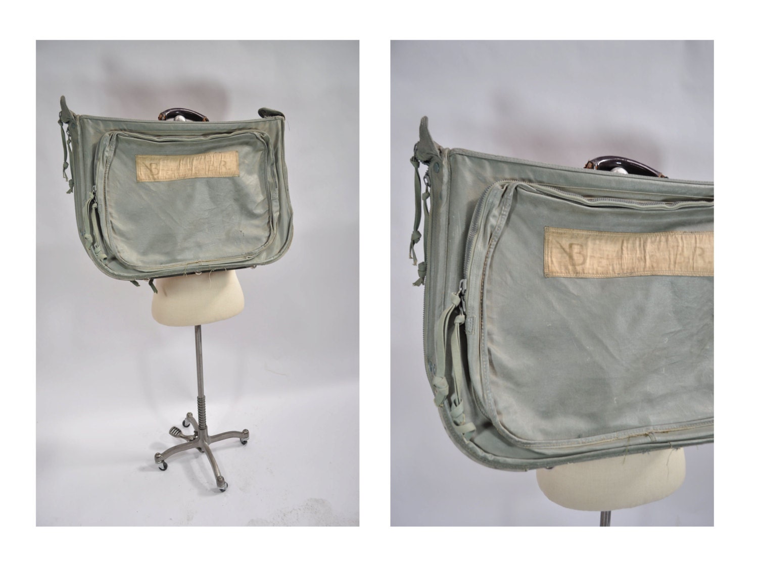 Vintage Military Garment Bag Carry On Luggage Dated By Andyhaul