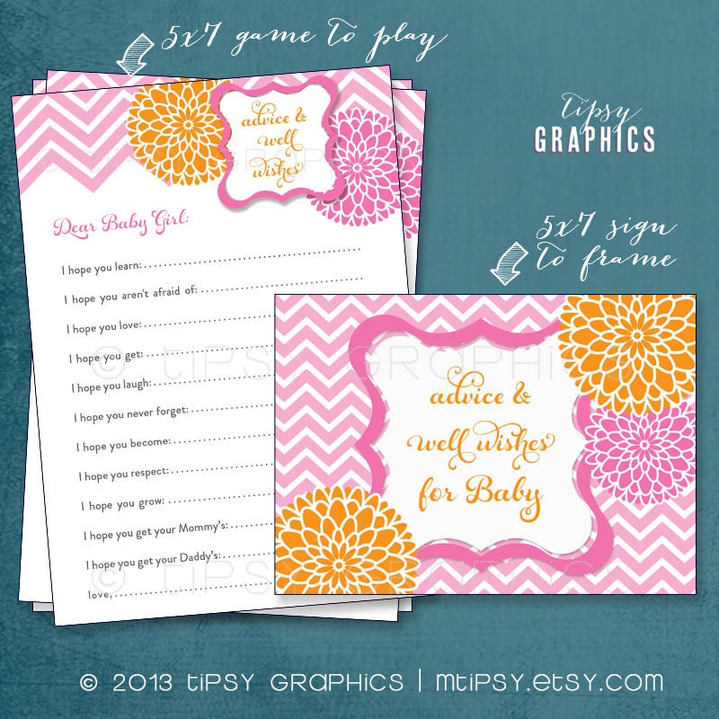 Spa Pom Pom Chevron Mum Baby Wishes By Tipsy Graphics. Madlib. AdLib. Baby Wishes. Baby Statistics. Printable Cards, any Colors. Il_570xn