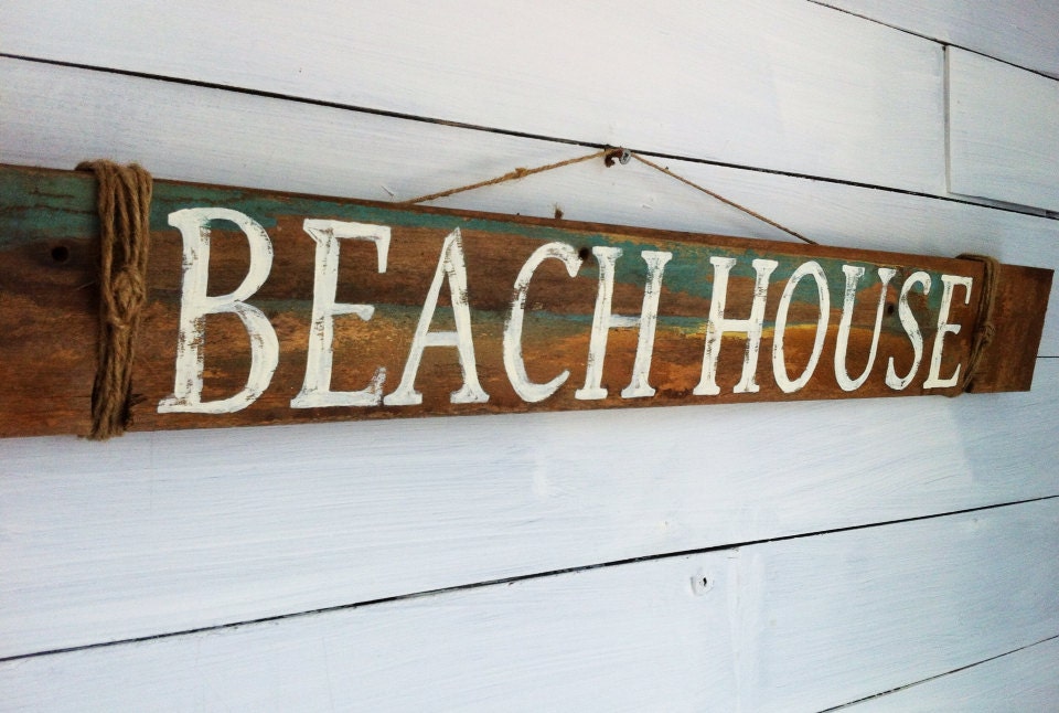 TheVirginiaHouse Primitive and house Beach beach sign Wood Rustic House Sign rustic by