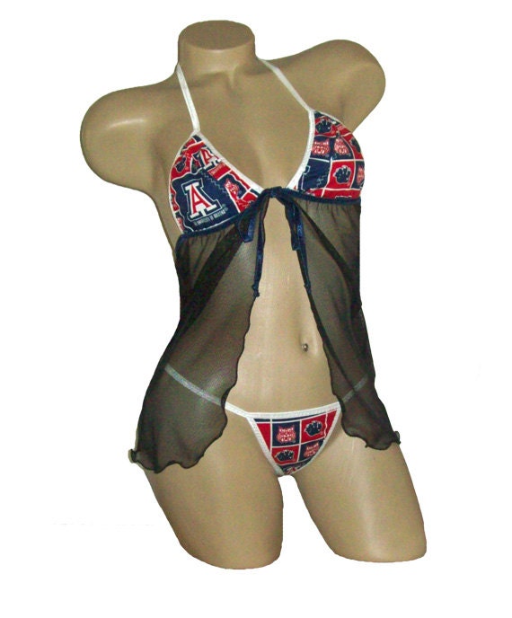 Ncaa Arizona Wildcats Lingerie Negligee Babydoll Sexy Teddy