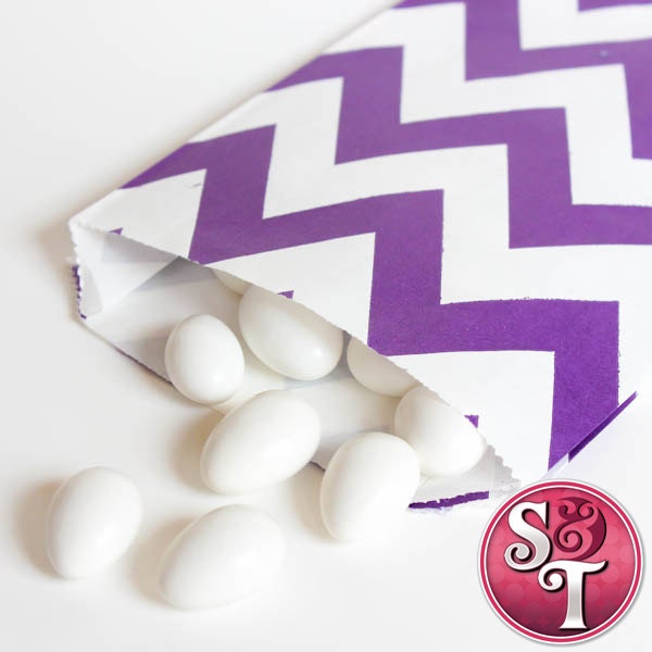 Chevron Zigzag Purple Goodie Favor Treat Bags - Qty 12 Il_570xn