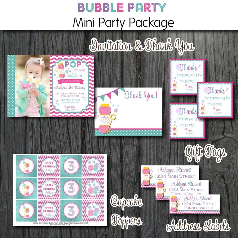 Bubble Party Package - DIY - You Print - MINI PACKAGE Il_570xn