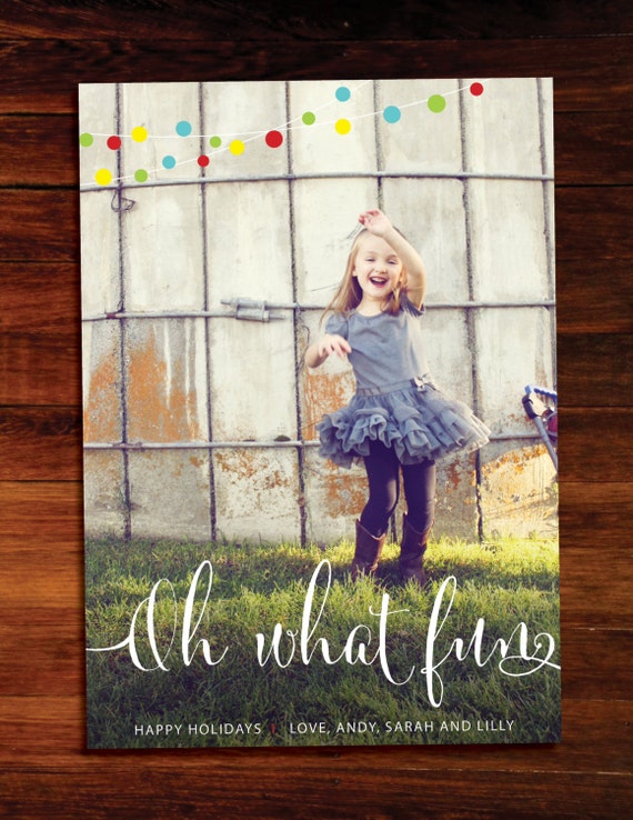 Christmas Photo Card Oh what fun - Set of 12 Il_570xn