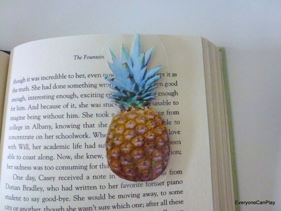 Pineapple Bookmark Magnetic Laminated by EveryoneCanPlay on Etsy