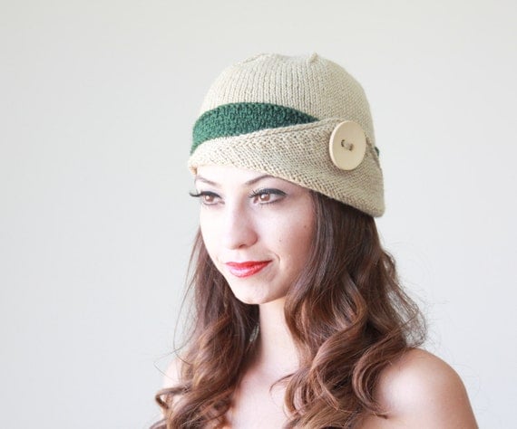 SPRING SALE Womens knit hat Lucy Hat with a button by ...