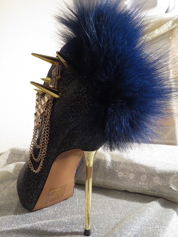 spiked chunky heel booties